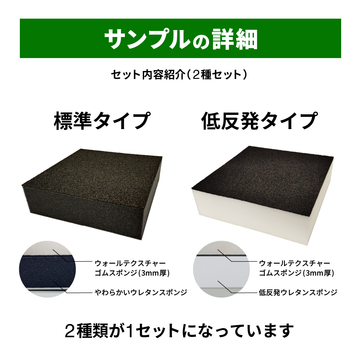 【サンプル2種セット】ゴルフシミュレーター壁面用防球クッション 標準タイプ&低反発タイプの画像