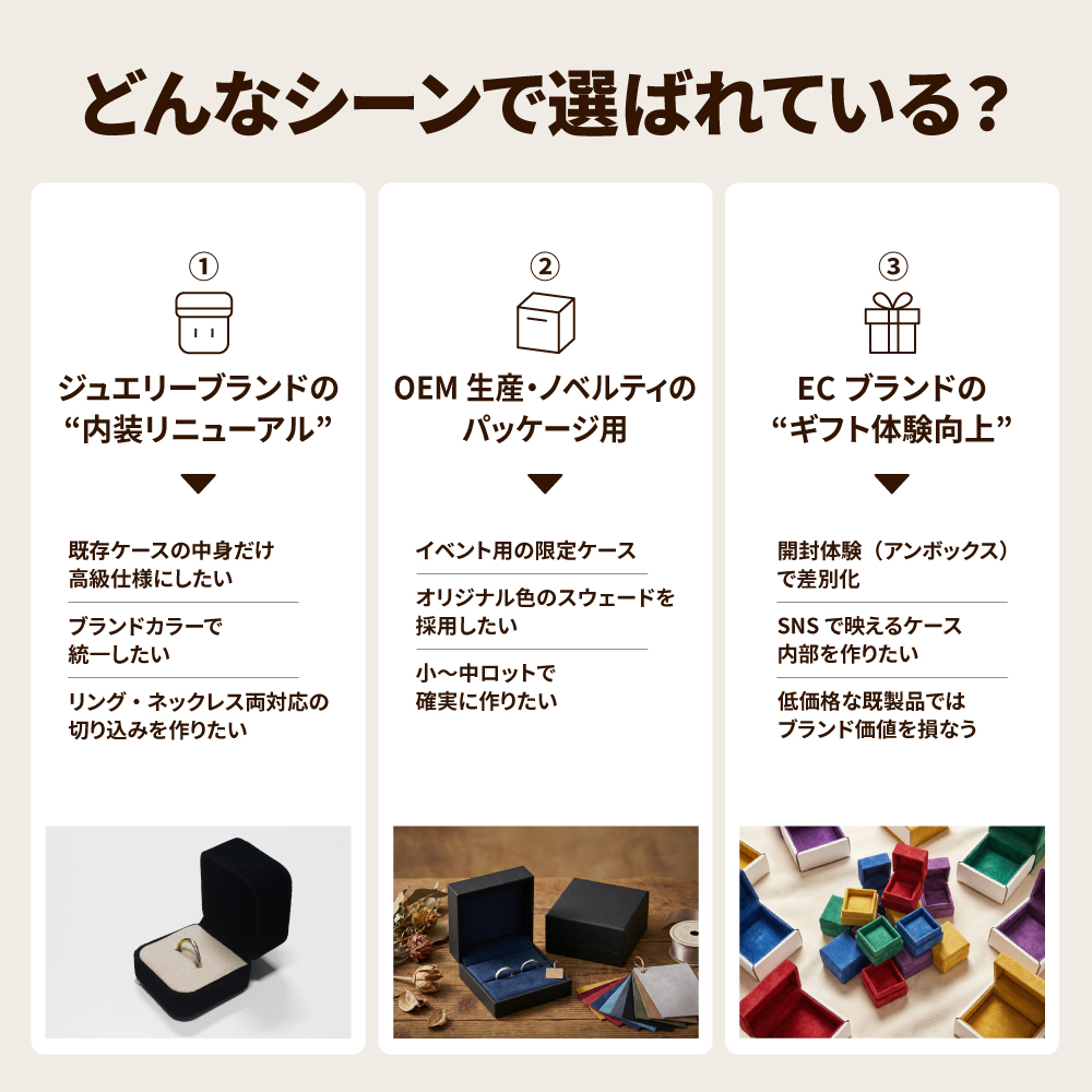 【オーダーメイド】スウェード貼りアクセサリー用スポンジの画像