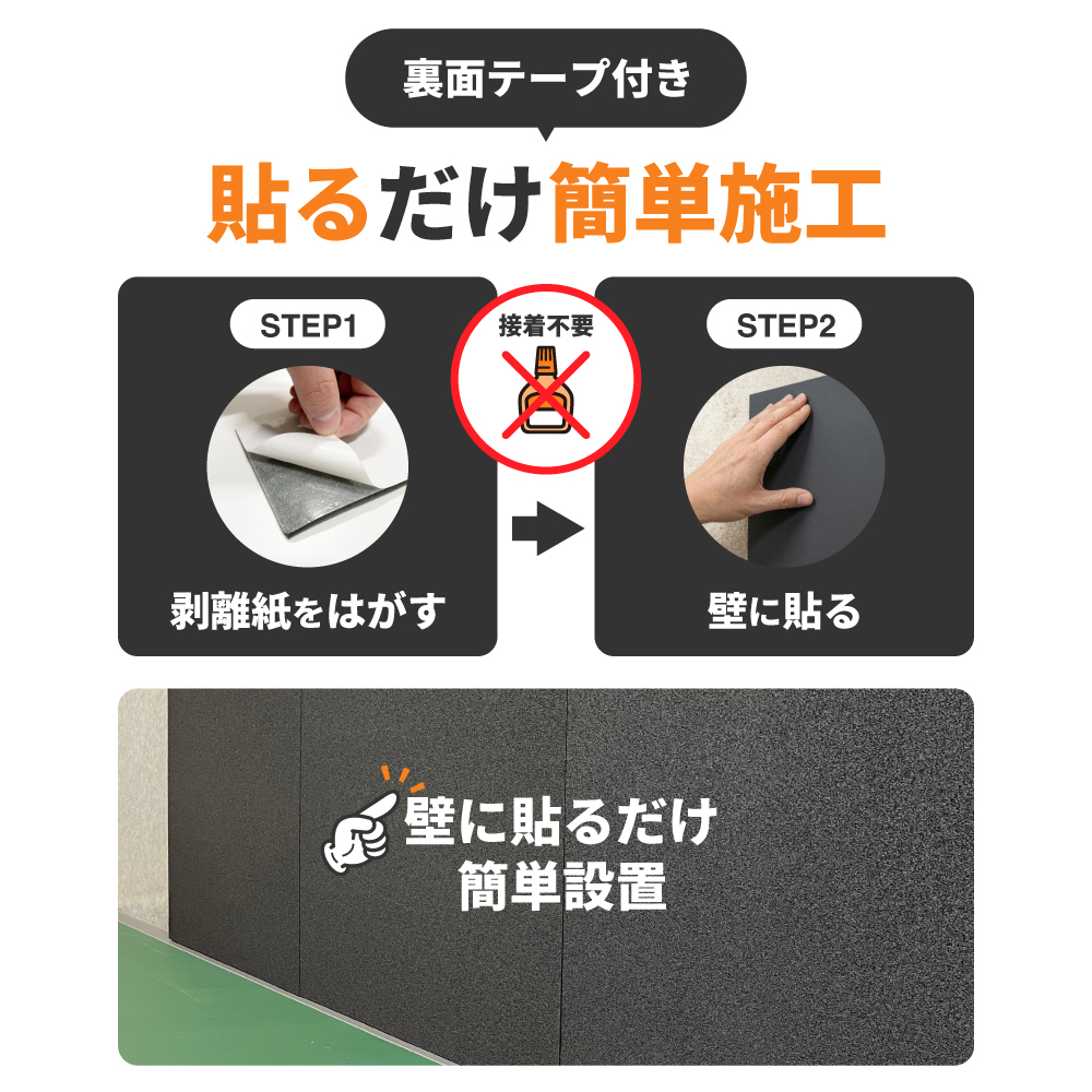 【吸音+遮音の相乗効果】防音材 防音シート 防音パネル 両面テープ付｜スポンジ専門店ソフトプレンの画像