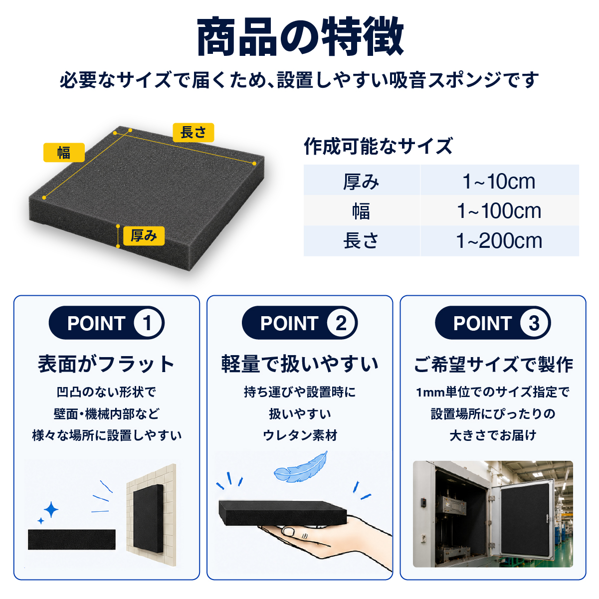吸音ウレタンスポンジ-希望サイズ販売-の画像