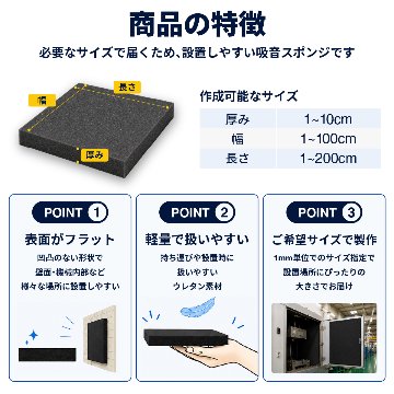 吸音ウレタンスポンジ-希望サイズ販売-の画像