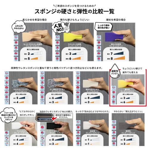 【厚みが5mm単位で選べる】屋外用ウレタンスポンジ【10~150mm x 1250 x 2000 1枚入】の画像