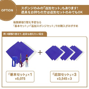 【硬め】椅子張り替えセット 道具一式+ウレタンスポンジセット　1脚分の画像