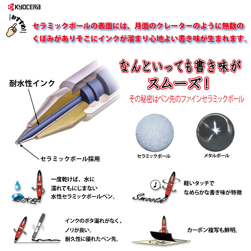 京セラ　セラミックボールペンSM（ワインレッド）　日本製画像