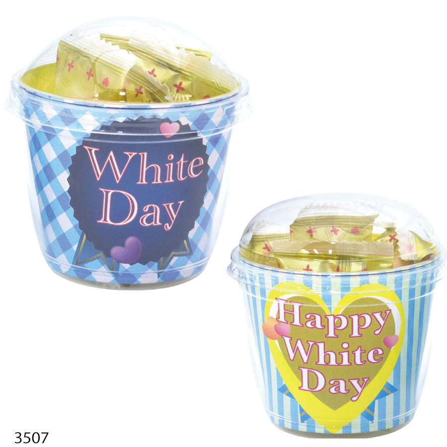 ホワイトデーミニハートパイカップ72個セットの画像