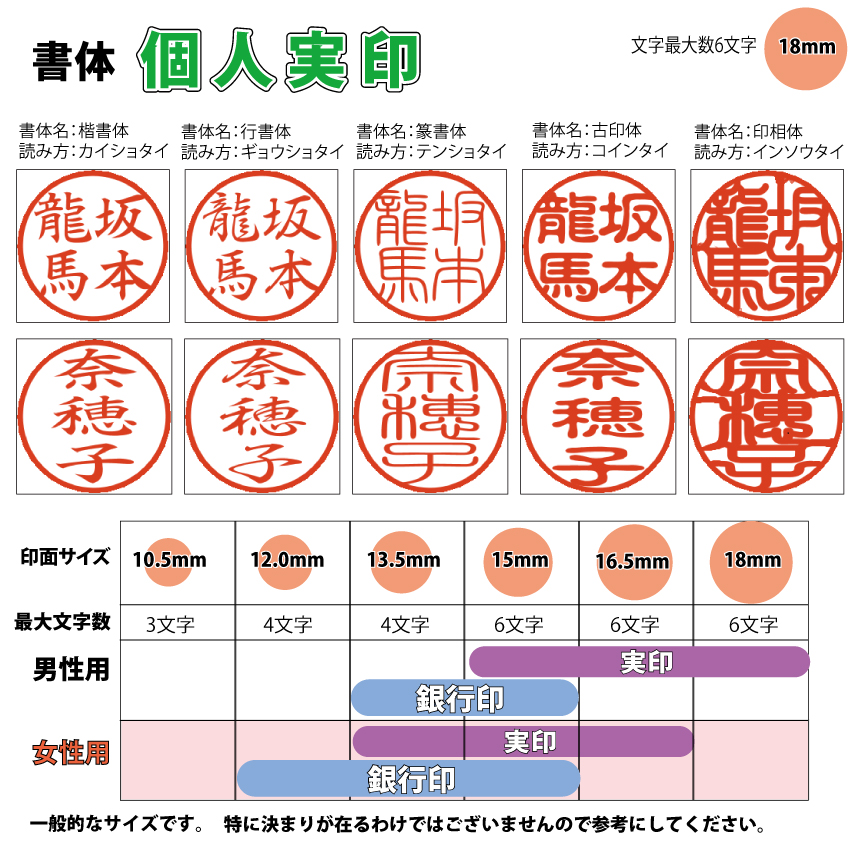 実印　個人　本柘　18.0ミリの画像