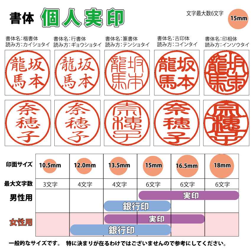 実印　個人　本柘　15.0ミリの画像