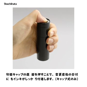 シヤチハタ　データーネームEX15号 イラストパターン印面キャップ式 アイボリー【別注品】[印面サイズ]15.5mm丸 [イラストパターン印面]103種の画像
