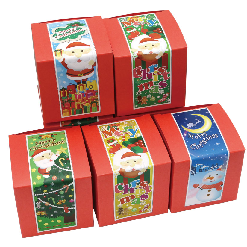 クリスマスキュービックお菓子ボックス100個セットの画像