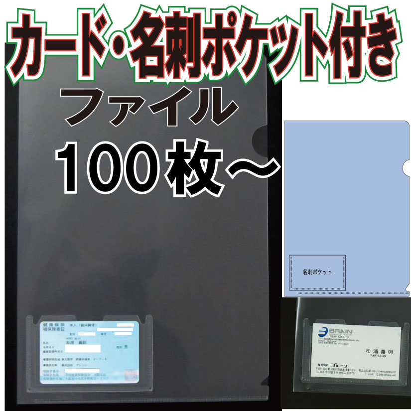 カード・名刺ポケット付きファイル100枚からの画像