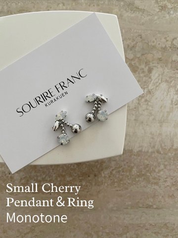 Small MonotoneCherry ring&pendant の画像