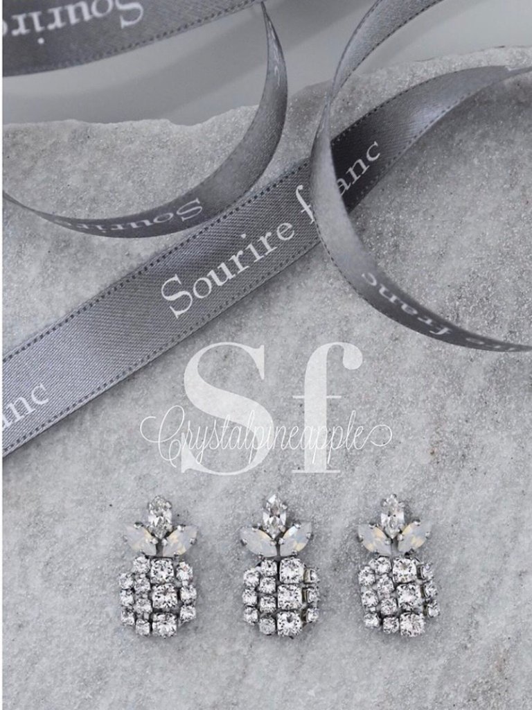 Sf Crystal Bijou Pineapple 大人パイナップル ピアス・イヤリング(オリジナルベース）の画像