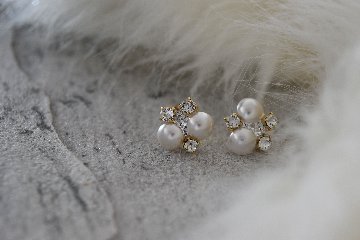 Sf Bijou fleur-パール×ビジュー フラワー (ダイヤレーン使用) の画像