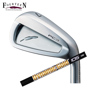 フォーティーン PC3 ('24) ニッケルクロムメッキ仕上げ #7～PW 4本組 ダイナミックゴールド105オニキスブラック ONYX BLACK FOURTEEN 2024年5月発売 特注カスタムの画像