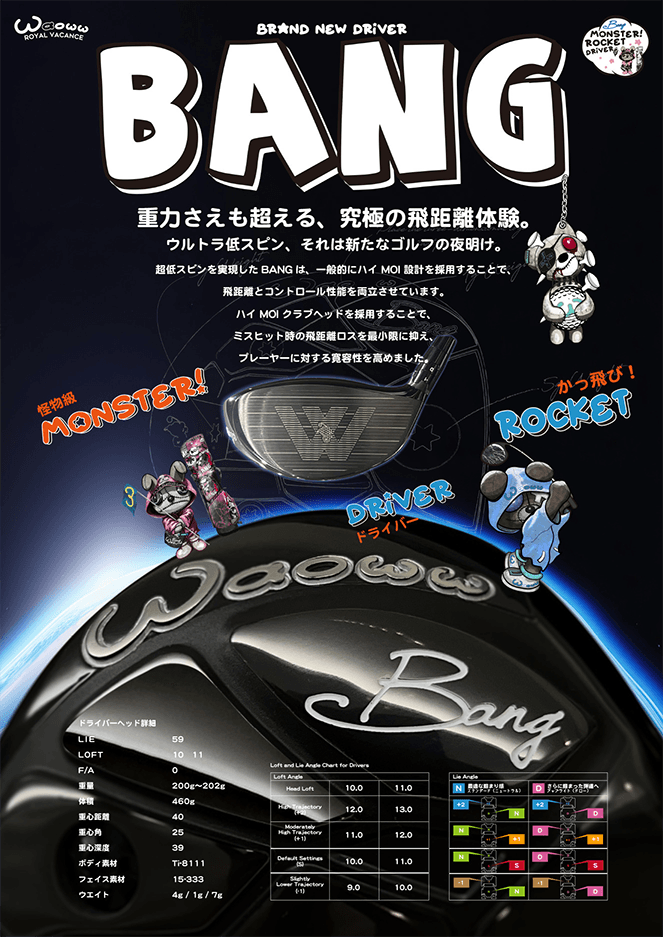 WAOWW(ワオ) BANG ドライバー LIN-Q WHITE EX USTマミヤ社製 日本仕様正規品 特注カスタムの画像