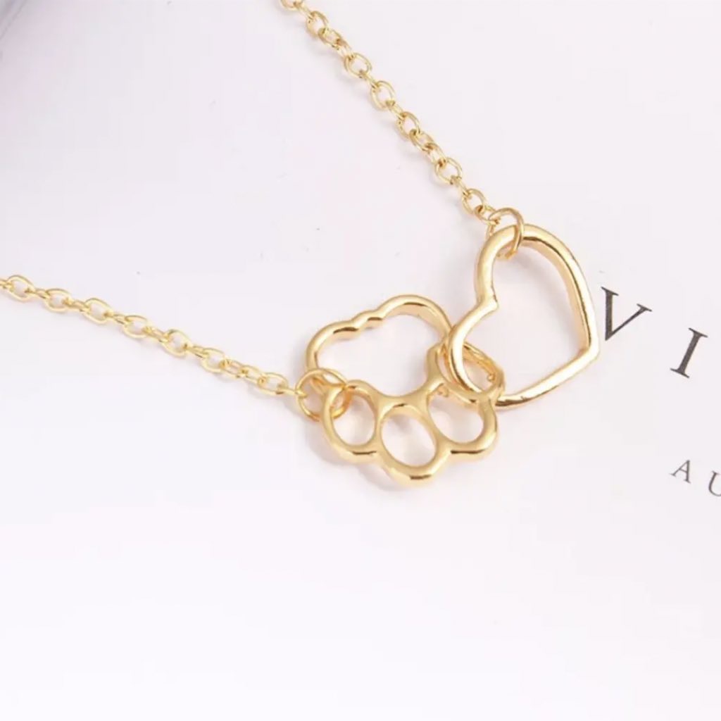 肉球ハート*ネックレス*ゴールドの画像