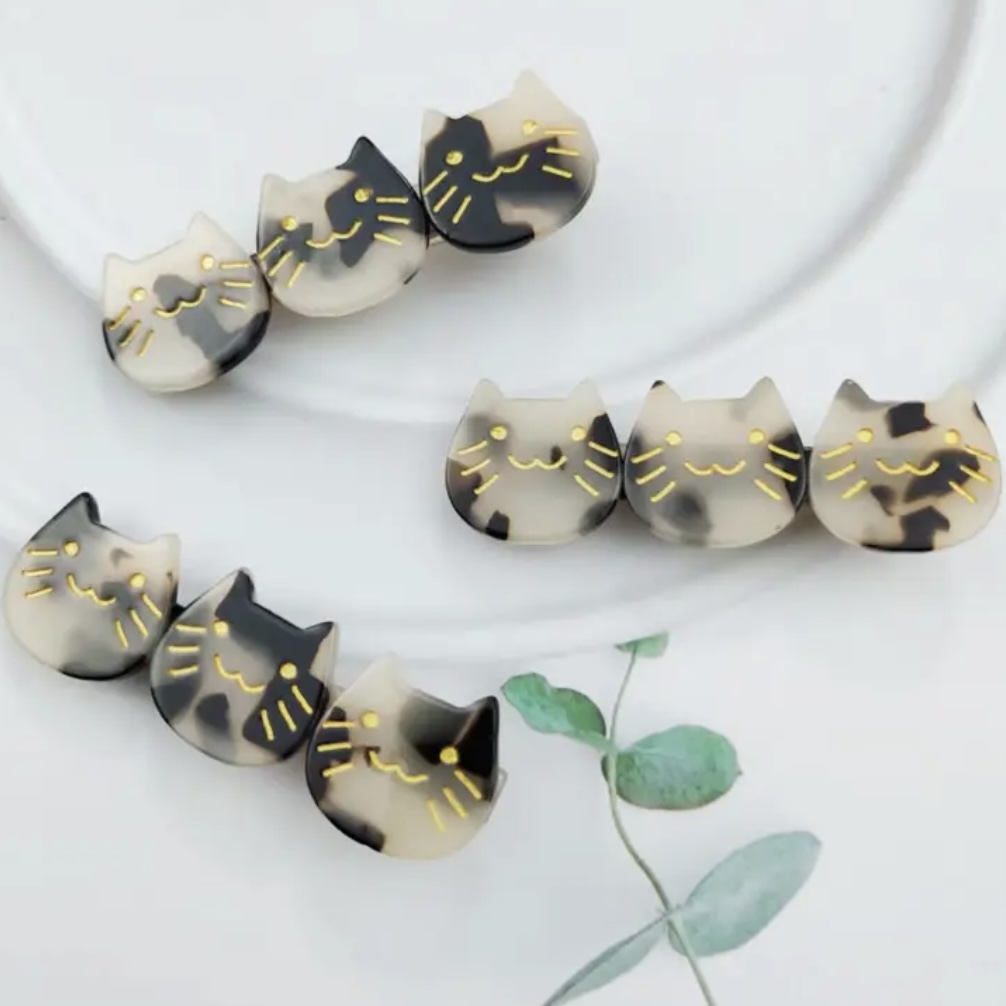 猫ヘアクリップ*ぶちの画像