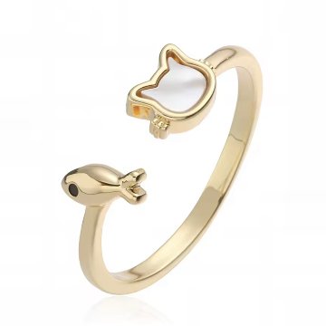 猫とお魚リングの画像