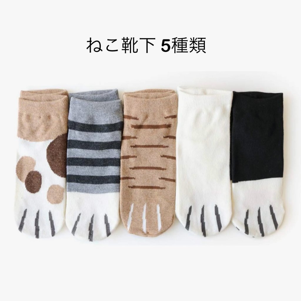 ねこ靴下*5種類　Aの画像