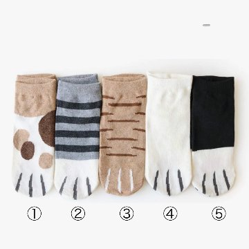 ねこ靴下*5種類　Aの画像