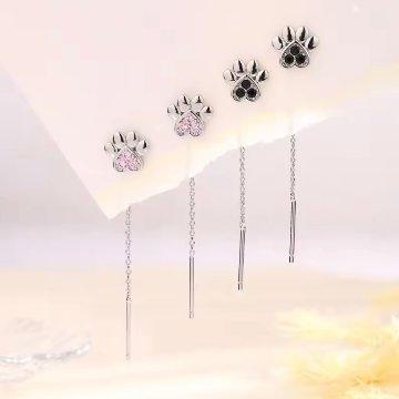 肉球ドロップピアス*925シルバーの画像