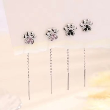 肉球ドロップピアス*925シルバーの画像