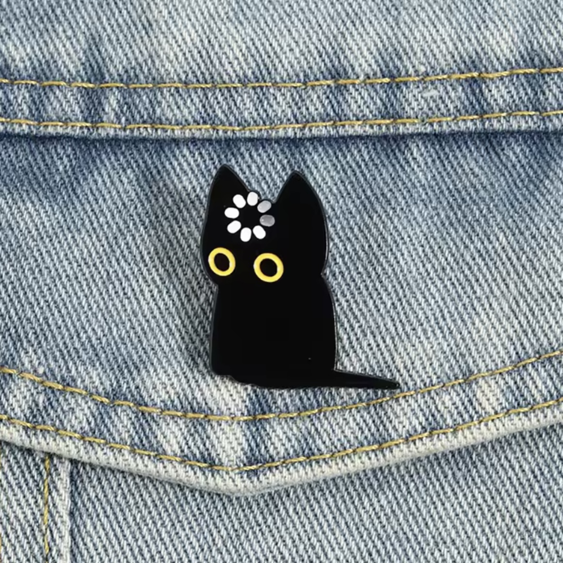 Now Loading猫ピンバッヂ*黒猫の画像
