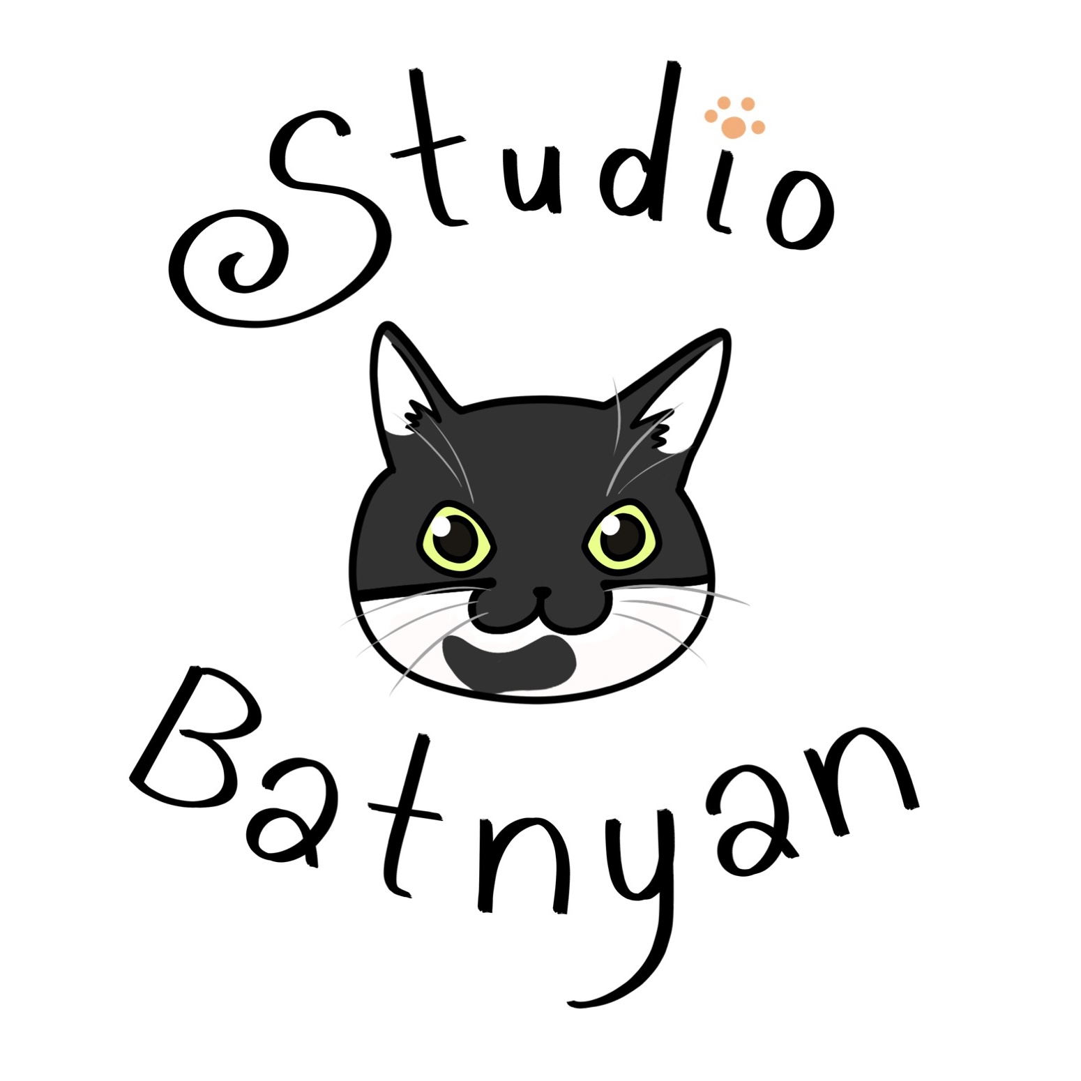 1粒 猫ピアス シルバー スタジオバットニャン