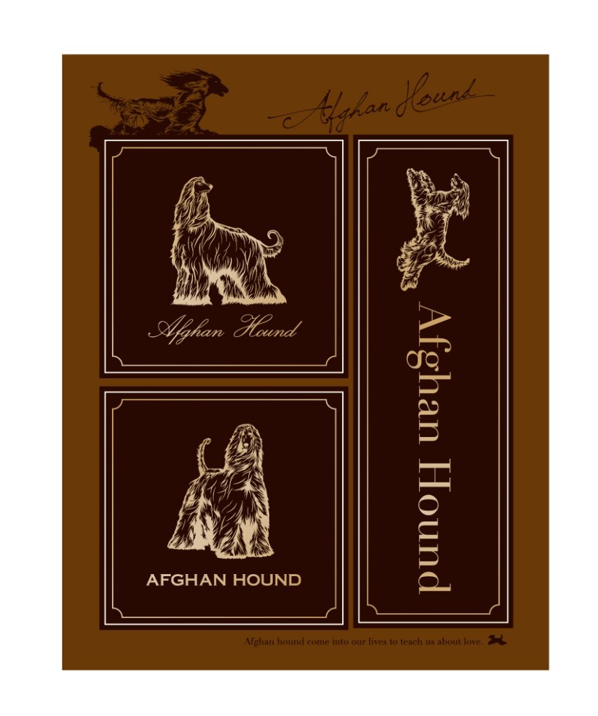 アフガンハウンド　　3枚組ステッカーの画像