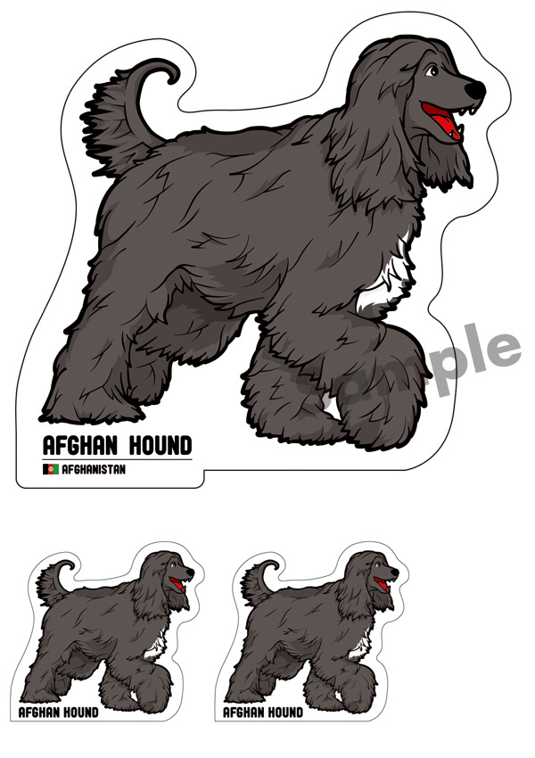 アフガンハウンド_1　ステッカー+シール　セットの画像