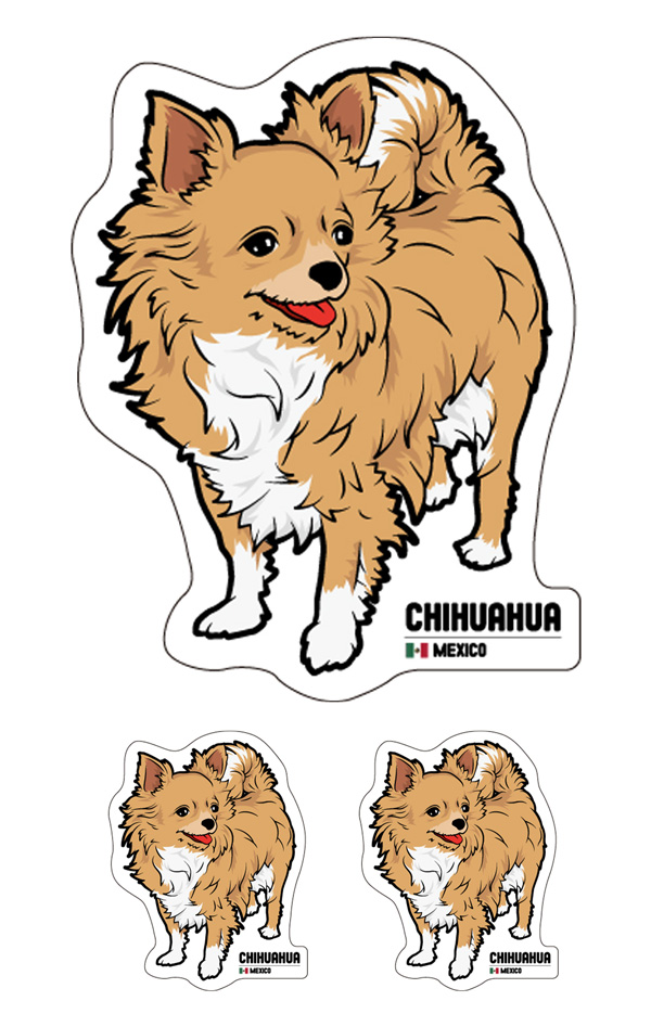 チワワ_1　ステッカー+シール　セットの画像