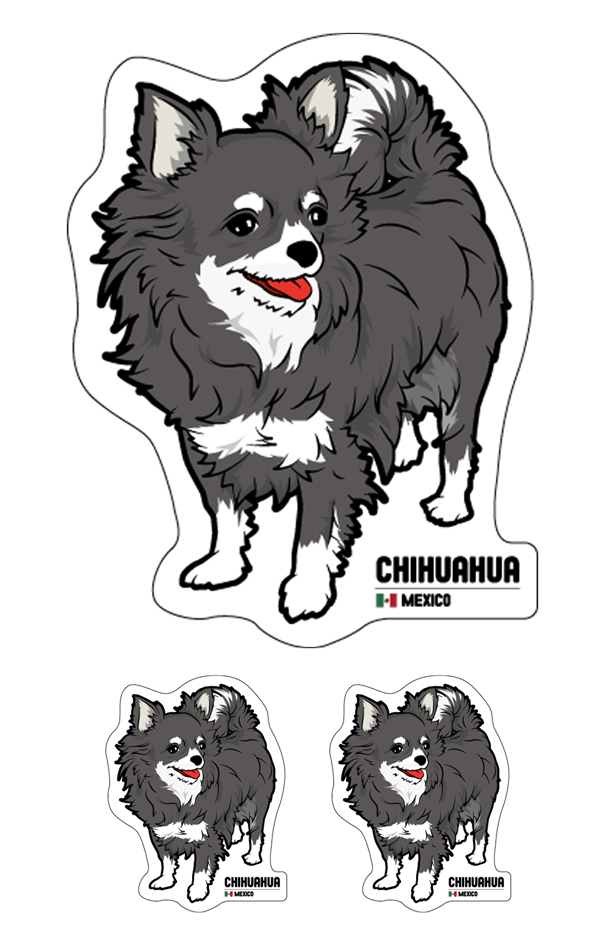 チワワ_2　ステッカー+シール　セットの画像