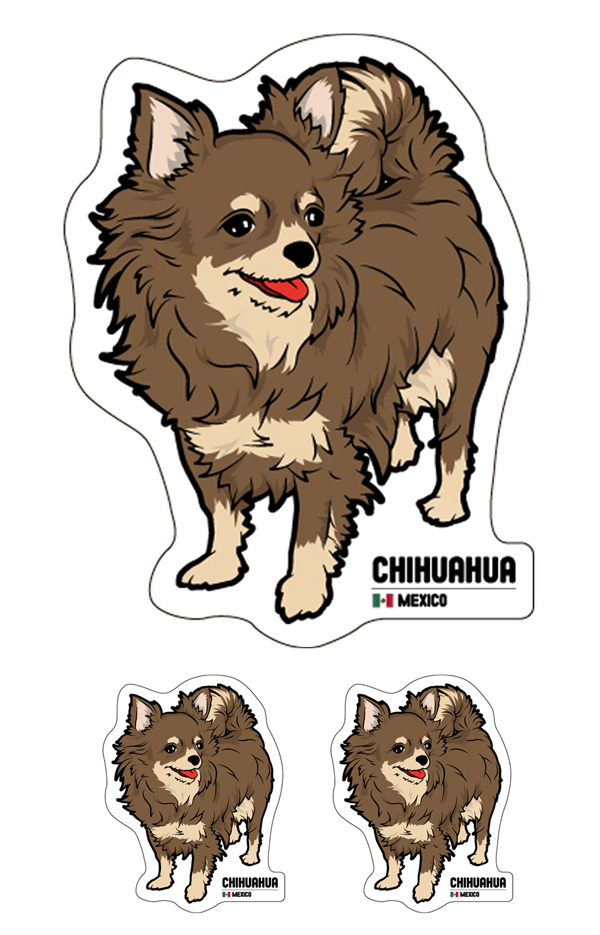 チワワ_3　ステッカー+シール　セットの画像