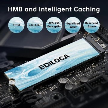 EDILOCA EN880E NVMe M.2 2280 4TB PCIe4.0 Gen4x4 3D NAND SSD 内蔵ソリッドステートドライブの画像