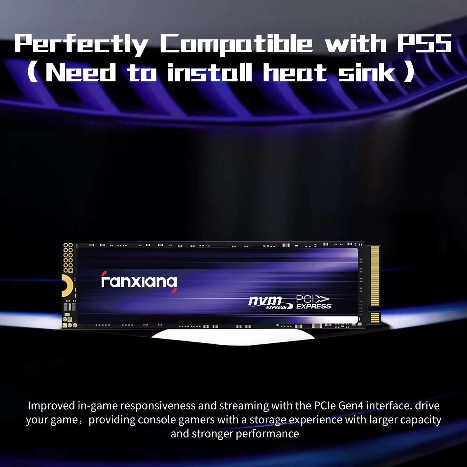 Fanxiang S880 NVMe M.2 2280 SSD PCIe Gen4.0x4 Read7300MB/s Write:6800MB/s 4TB  ドライブの画像