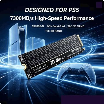 MI7000-N NVMe M.2 2280 4TB PCIe4.0 Gen4x4 3D NAND SSDソリッドステートドライブ ゲーミング PS5 パソコンの画像