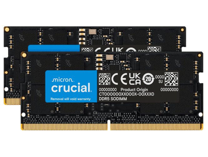 正規品 Crucial 64GB(32GBX2) Crucial Micron DDR5 5600MHz ノートパソコン用メモリ 262ピン SODIMM 1.1V RAMモジュールの画像