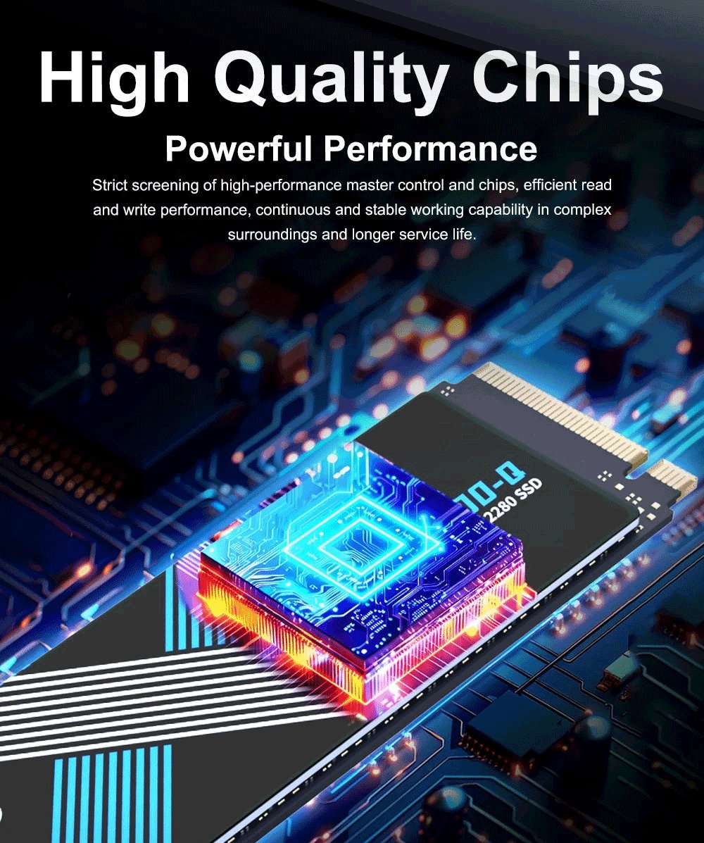 QUNTAM NVMe M.2 2280 4TB PCIe4.0 Gen4x4 3D NAND SSD Read:MAX5500MBs Write:MAX5000MBs ノートパソコン/デスクトップパの画像