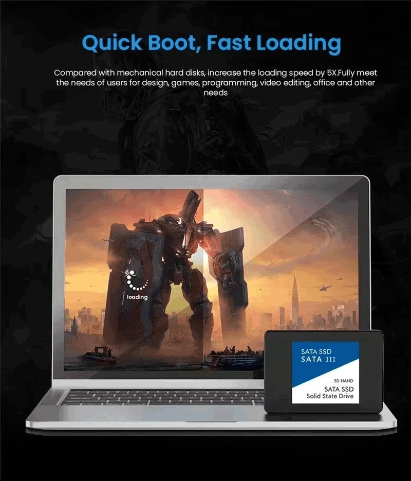 HESRAY SATA3 2.5インチ 3D NAND SSD 4TB 内蔵ソリッドステートドライブ デスクトップ ノートパソコンの画像