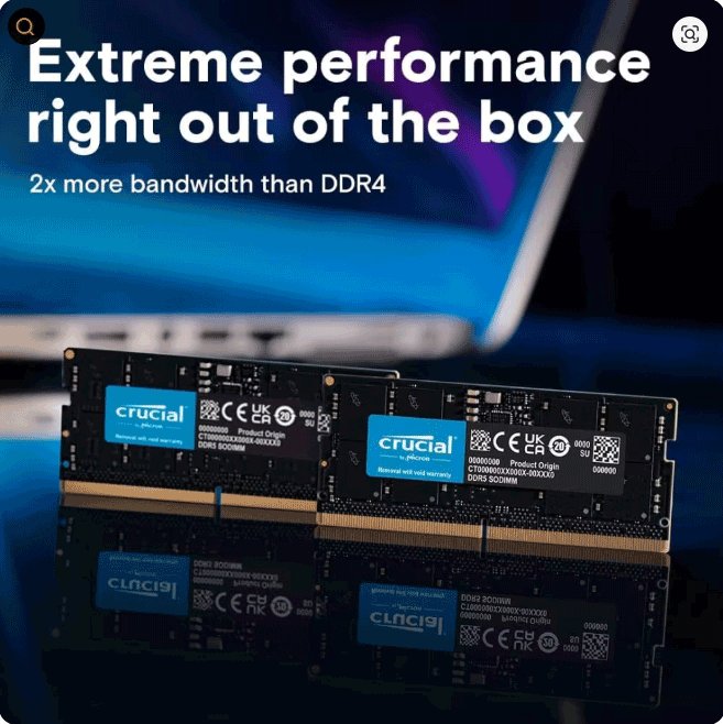 正規品 Crucial 16GB Crucial Micron DDR5 5600MHz ノートパソコン用メモリ 262ピン SODIMM 1.1V RAMモジュールの画像