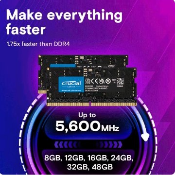 正規品 Crucial 16GB Crucial Micron DDR5 5600MHz ノートパソコン用メモリ 262ピン SODIMM 1.1V RAMモジュールの画像