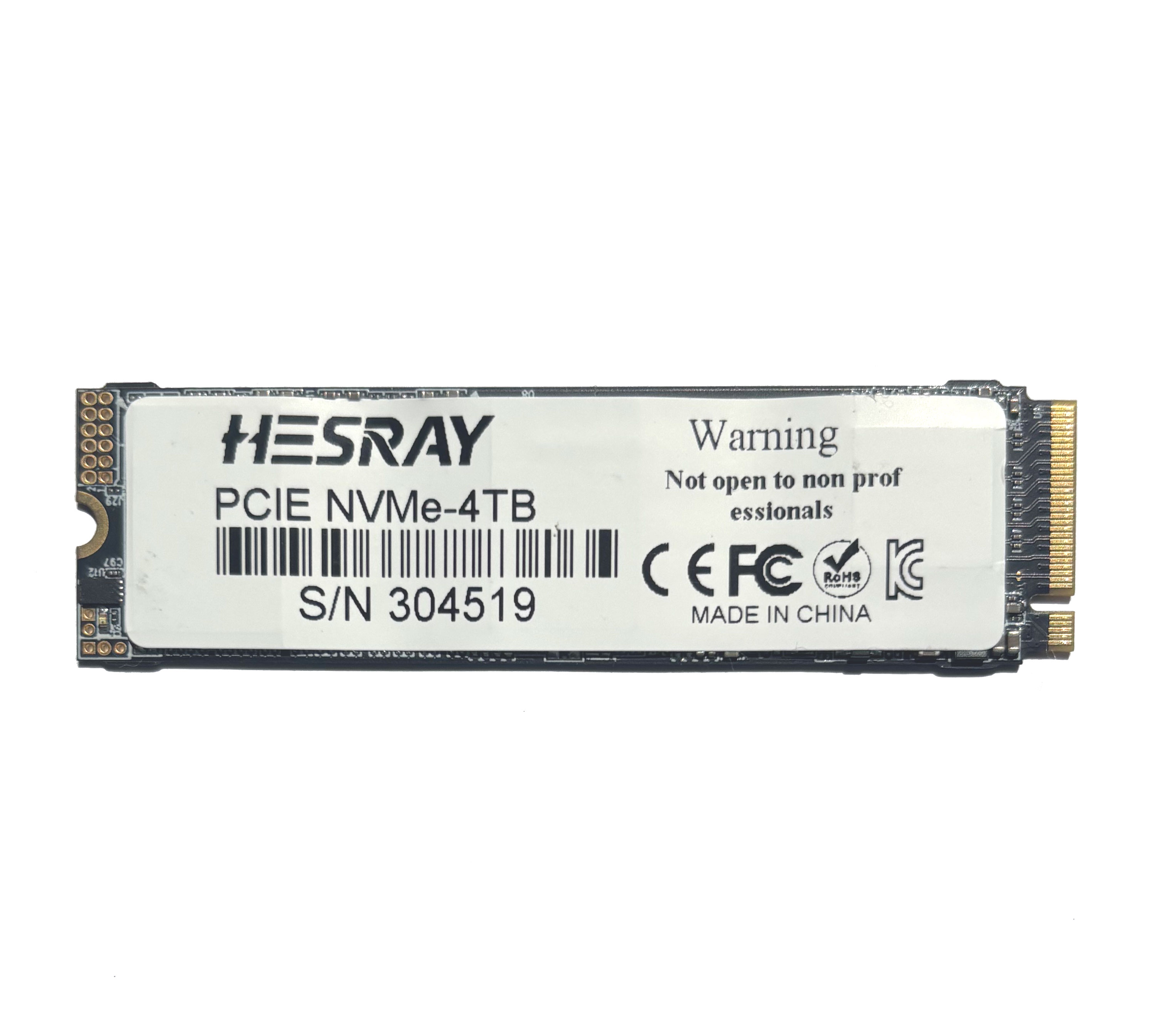 HESRAY NVMe M.2 2280 4TB PCIe3.0 Gen3x4 3D NAND SSD 内蔵ソリッドステートドライブの画像