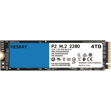 HESRAY NVMe M.2 2280 4TB PCIe3.0 Gen3x4 3D NAND SSD 内蔵ソリッドステートドライブの画像