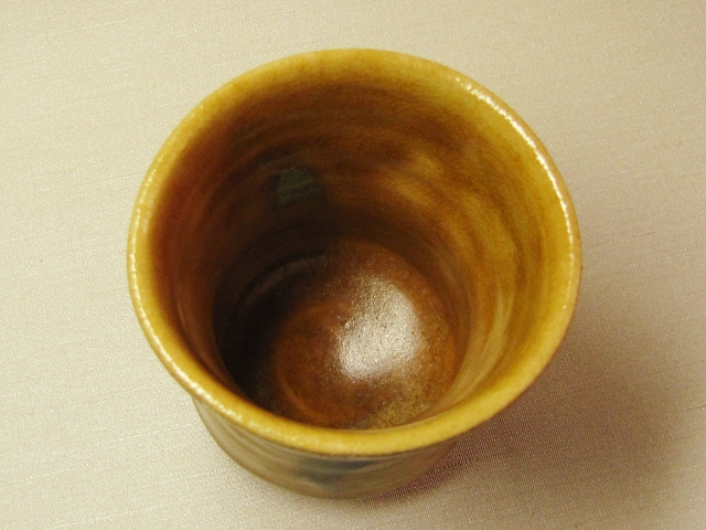 黄瀬戸ビアカップ（水仙）桐箱付き画像