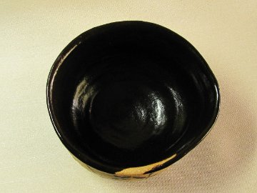 黒織部茶碗（蜻蛉）　桐箱付き画像