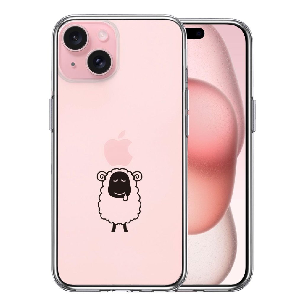 iPhone15ケース iPhoneカバー 側面ソフト 背面ハード ハイブリッド クリア ケース ひつじ 羊の画像