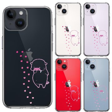 iPhone14ケース iPhoneカバー 側面ソフト 背面ハード ハイブリッド クリア ケース ぶた フットプリントの画像