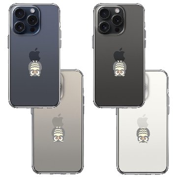 iPhone15Proケース iPhoneカバー 側面ソフト 背面ハード ハイブリッド クリア ケース ふくろう 一休みの画像