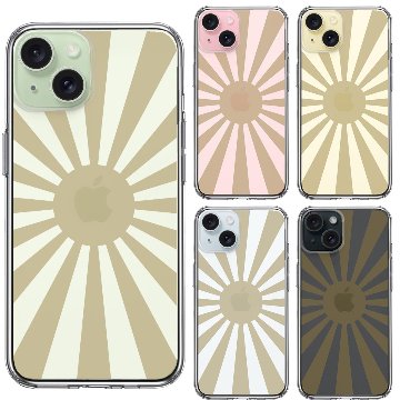 iPhone15ケース iPhoneカバー 側面ソフト 背面ハード ハイブリッド クリア ケース 旭日旗 太陽 日本の画像