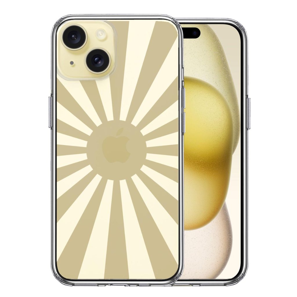 iPhone15ケース iPhoneカバー 側面ソフト 背面ハード ハイブリッド クリア ケース 旭日旗 太陽 日本の画像